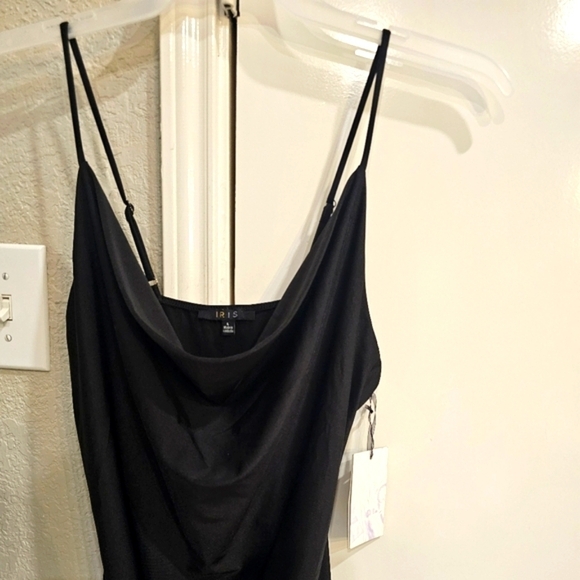 NWT IRIS Dress w Cowl Neck, adjustable straps. Black. LARGE - Picture 3 of 14